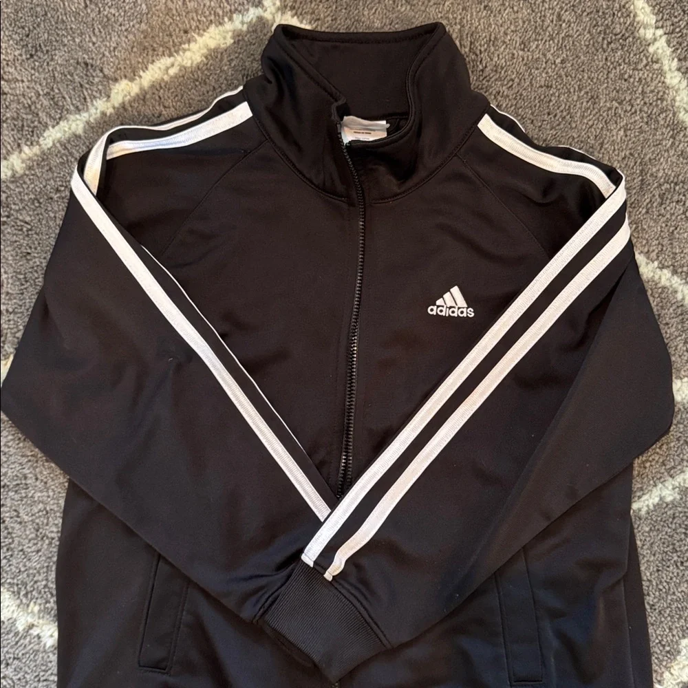 Adidas Kids Track Jacket Black and White size 7 kids